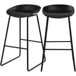 Rendez - vous déco - lot de 2 chaises de bar noire h76cm - yoshi Rendez - vous déco - lot de 2 chaises de bar noire h76cm - yoshi