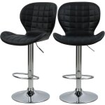 Rendez - vous déco - lot de 2 chaises de bar réglables 53 / 74 cm en cuir synthétique noir - mazzia Rendez - vous déco - lot de 2 chaises de bar réglables 53 / 74 cm en cuir synthétique noir - mazzia