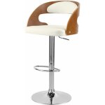 Chaise de bar rglable 62 / 84 cm en cuir synthtique blanc - louis