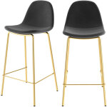 Rendez - vous dco - lot de 2 chaises pour lot central 65 cm en velours noir - henrik