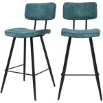 Rendez - vous dco - lot de 2 chaises pour lot central 66 cm en cuir synthtique bleu - texas
