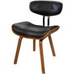 Rendez - vous d�co - chaise en pu noir et pieds en bois pli� - p�trus