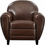 Rendez - vous déco - fauteuil marron en croute de cuir enduite - club Rendez - vous déco - fauteuil marron en croute de cuir enduite - club