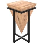 Rendez - vous dco - petite sellette en bois d'acacia et mtal - shanghai