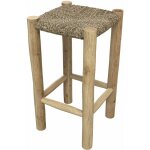 Tabouret pour îlot central 65 cm en jonc de mer et teck - jovan Tabouret pour îlot central 65 cm en jonc de mer et teck - jovan