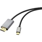 Cble adaptateur renkforce usb - c / displayport usb - c mle, fiche mle displayport 2. 00 m noir ...