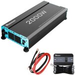 Renogy - onduleur sinusodal pur 2000 w / 4000 w 12 v  230 v avec interrupteur prioritaire et 2 prises ...