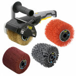 R�novateur ext�rieur 1300w rex 120d avec 4 brosses (laiton, m�tal torsad�, nylon abrasif, fibre synth�tique) ...