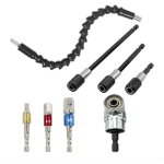 Renvoi d'angle visseuse, 3 pcs embouts de tournevis magn�tiques � tige hexagonale + 1 foret � angle droit ...