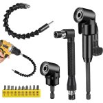 Renvoi d?angle pour visseuse, kit 14 pi�ces, tournevis coud� et extension pour perceuse, accessoires ...
