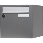 Renz - bo�te aux lettres normalis�e 1 porte ext�rieur acier gris brillant