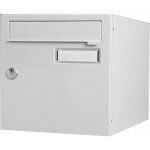 Renz - bo�te aux lettres normalis�e 1 porte ext�rieur acier gris brillant