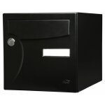 Renz - bo�te aux lettres normalis�e 2 portes ext�rieur acier noir mat