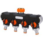 R�partiteur 4 voies : r�partiteur d?eau 3 / 4  et 1 / 2  avec adaptateur pour robinet, programmateur ...
