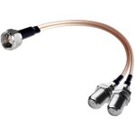 R�partiteur de cable coaxial de type f male vers double femelle, cable coaxial rg316 � 3 voies 19 cm ...