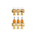 Repartiteur de chauffage laiton 3 circuits avec debitmetre dn25 1 extensible Repartiteur de chauffage laiton 3 circuits avec debitmetre dn25 1 extensible