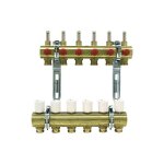Banyo - repartiteur de circuit de chauffage 1' laiton debit 0 5l / min pour 6 groupes 3 / 4' eurocone' ...