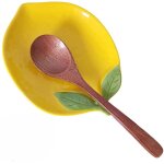 Repose - cuill�re en c�ramique citron, cuill�re cuisine original, repose couvert multifonction, porte ...