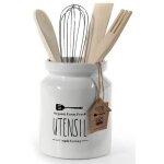 Repose - cuill�re porte - ustensiles porte - louche ustensiles de cuisine en c�ramique blanche