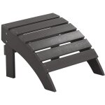 Repose - pied confortable pour fauteuil bas de jardin effet bois gris fonc rsitant pour jardin ou terrasse ...