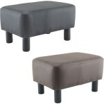 Mediawave store - repose - pieds pouf rectangulaire faux cuir pieds en bois ou tabouret de chambre couleur: ...