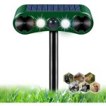 Rpulsif chat ultrason, repulsif chat solaire 2 modes, rpulsif chat exterieur tanche avec lumire led ...