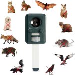 R�pulsif ultrason solaire pour ext�rieur, dispositif anti animaux rechargeable usb, couverture 65 m2, ...