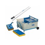 Bassine de lavage pour carreaux avec p�dale ? r�servoir 21l ? dimensions 43 x 40 x 20 cm ? �ponge beige ...