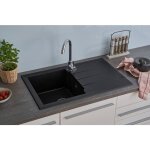 Respekta - evier granit composite evier en granit � encastrer 81 x 50 cm noir