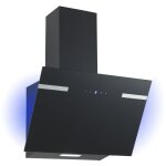 Respekta - hotte aspirante 60 cm sans t�te hotte inclin�e noire verre touch led