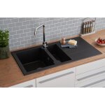 Vier granit composite �vier de cuisine en granit 100 x 50 cm noir - respekta