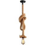 Rétro lampe suspension en corde de chanvre vintage style rustique luminaire pour restaurant bar cafe ... Rétro lampe suspension en corde de chanvre vintage style rustique luminaire pour restaurant bar cafe ...