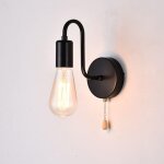 R�tro luminaire applique murale avec interrupteur � tirette style industriel vintage edison lampe douille ...