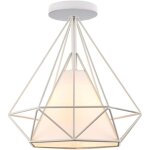 Retro plafonnier industrielle cage en forme diamant en métal fer lustre suspension luminaire pour salon ... Retro plafonnier industrielle cage en forme diamant en métal fer lustre suspension luminaire pour salon ...