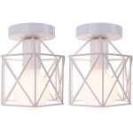 Retro plafonnier industrielle en m�tal carr� fer, suspension cage cube luminaire e27 pour salon chambre ...