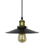 Rtro suspension industrielle 22cm lustre abat - jour lampe de plafond luminaire e27 noir