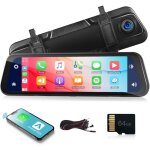 Rtroviseur dashcam avec sans fil apple carplay android auto bluetooth, 9. 66 pouces cran tactile dashcam ...