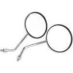 Rtroviseur moto - 1 paire de rtroviseurs de moto argents ronds chroms de 8 mm. rtroviseur gauche ...