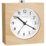 Rveil analogique sans tic - tac, bois avec rveil snooze, rveil aliment par batterie sans rayonnement, ...