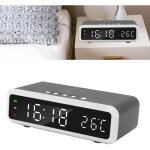 Rveil, chargeur de rveil numrique 15 w, radio - rveil multifonction avec variateur  4 niveaux, affichage ...