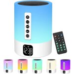 R�veil enceinte bluetooth lampe de chevet avec machine � bruit blanc, multifonctionnelle bruit blanc ...
