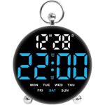 R�veil pour enfants ? double alarme pour dortoir, horloge num�rique led � chargement usb, pour chambre ...