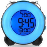 R�veil fort pour les gros dormeurs avec alarme en option double r�glage d'alarme fonction snooze (bleu ...