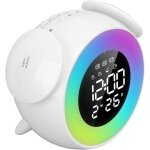 R�veil lumineux color� avec horloge num�rique, musique rgb, lampe de chevet en abs pour bureau, chambre ...