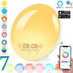 R�veil lumineux led intelligent wi - fi avec lumi�re du jour, radio fm, lampe de chevet, cadeau pour ...