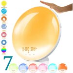 R�veil lumineux led, lampe de chevet avec lumi�re du jour, radio fm, cadeau pour enfants et adultes
