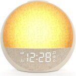 Reveil lumineux simulateur d'aube, eveil lumi�re r�veil matin avec 7 sonneries, 30 sons naturels, minuteur, ...