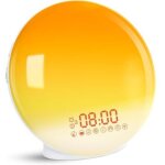 R�veil lumineux avec simulation de lever et coucher du soleil, deux alarmes, 7 sons de la nature, radio ...