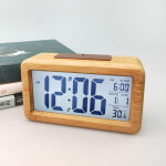 Reveil matin radio reveil bois vintage reveil lumiere bois massif mode horloge intelligente �lectronique ...