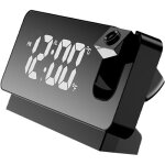 Rveil miroir numrique avec projection et affichage de la temprature, grand cran led, fonction usb, ...